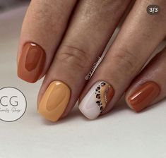 Simple Fall Nails, November Nails, September Nails, Fall Acrylic Nails, Thanksgiving Nails, Shellac Nails, Nagel Inspo