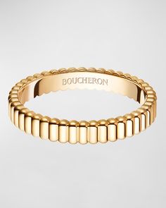 Boucheron Quatre 18K Yellow Gold Grosgrain Band Ring Boucheron Ring, Boucheron Jewelry, Timeless Ring, Yellow Gold Wedding Band, Dream Engagement Rings, Luxury Rings, Jewelry Lookbook, Wedding Band Ring, Dream Jewelry