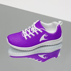 Ride the wave of comfort and style with these purple, lightweight athletic shoes featuring our super sweet Extremely Stoked navy blue epic wave logo! Designed with breathable lining, a padded collar, and rubber outsole, these shoes will quickly become your favorite for all your athleisure activities. • 100% polyester ultralight flyknit • Ethylene-vinyl acetate (EVA) rubber outsole • Breathable lining • Soft insole and a padded collar • Lace-up front Disclaimer: A strong glue smell is expected upon the product’s arrival. Allow the shoes to air out for a couple of days and the smell will disappear. Women's shoes from Extremely Stoked®️ are made especially for you as soon as you place an order, which is why it may take us a bit longer to deliver it to you. Making products on demand instead of Purple Lace-up Running Shoes For Jogging, Functional Purple Synthetic Running Shoes, Purple Synthetic Running Shoes With Rubber Sole, Purple Lace-up Running Shoes For Sports, Purple Breathable Sneakers For Streetwear, Purple Dynamic Sneakers For Jogging, Purple Breathable Synthetic Running Shoes, Dynamic Purple Sneakers For Jogging, Functional Breathable Purple Sneakers