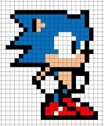 sonic the hedge pixel art on a white background