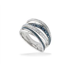 768873 - 14K White Gold - Effy Crossover Bella Ring Crossover Ring, White Diamonds, Email Address, Diamond White, Crossover, Blue And White, White Gold, Diamonds, Size 7