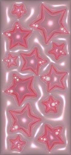 an abstract pink background with stars and bubbles in the bottom right corner, as well as some other shapes