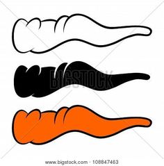 three different types of carrots on a white background stock photo and royalty illustration image