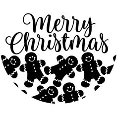 black and white merry christmas lettering with gingers