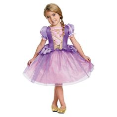 Rapunzel, Rapunzel let down your hair! Jump into new adventures in our adorable Rapuzel dress with character cameo and ribbon detail on bodice and sheer fabric overlay on skirt. Care Instructions: Hand Wash Cold. Do Not Bleach. Line Dry. Cool Iron If Needed. Do Not Dry Clean. Purple Tulle Skirt, Disney Princess Halloween, Rapunzel Costume, Disney Princess Costumes, Rapunzel Dress, Classic Halloween Costumes, Disney With A Toddler, Disney Princess Rapunzel, Fancy Dress Up