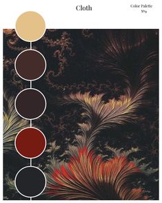 the color scheme for an abstract painting is red, brown and black with different colors