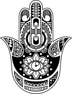 a hamsa with an intricate design on it