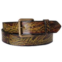 A real life imprint derived from native wild grass, a truly "green" construction. -Made from premium full-grain American cowhide and built to last. Won't rip, split or peel apart like store-bought impostors!-Oh Snap! Belt comes included with a stylish plain buckle attached with a durable snap allowing for interchangeable belt Buckles.-Belts are pictured without holes punched but are custom-sized with a range of 5 holes when ordered.-Handcrafted in the heart of Pike Place Market, Seattle, WA, USA Rustic Belt, Nature Themed Gifts, Pike Place Market Seattle, Green Construction, Tooled Leather Belts, Hippie Hair, Wild Grass, Pike Place Market, Native Design