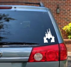 a car with a castle decal on it