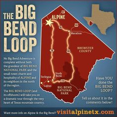 the big bend loop map is shown in red