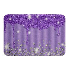 purple and silver glitter with stars on it