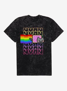 Please note: wash pattern may vary100% CottonMachine wash cold with like colors only. Do not bleach. Tumble dry low. Low iron if needed.ImportedListed in men's  unisex sizes Cat Rainbow, Nyan Cat, Low Low, Low Iron, Hot Topic, Bleach, Shop Now, Tops & Tees, Rainbow