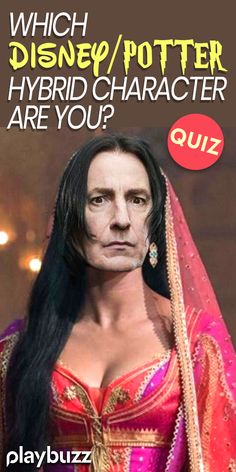 a woman with long black hair wearing a red and pink dress is featured in the movie which disney / potter hybrid character are you? quiz