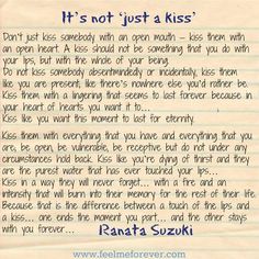 a piece of paper with writing on it that says it's not just a kiss