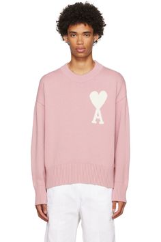 Pink Ami De Cœur Sweater by AMI Alexandre Mattiussi on Sale