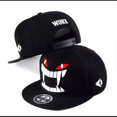 Vampire Embroidered Snapback Flat Brim Adjustable Baseball Cap Hats Baseball Hat Baseball Cap Summer, Baseball Snapback, Flat Brim Hat, Stylish Caps, Hip Hop Cap, Snapback Caps, Hip Hop Hat, Men Baseball Cap, Black Snapback