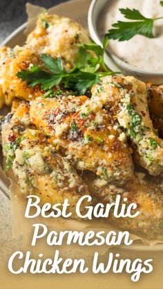 the best garlic parmesan chicken wings with ranch dressing