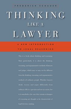 a book cover with the title thinking like a lawyer