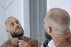 Bald Bearded Men, Beard Styles Haircuts, Bald Head With Beard, Shaved Head With Beard, Buzz Cut With Beard, Very Short Hair Men, Devine Masculine, Bald Beard, Beard Images