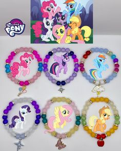 Monster Loom Bracelets Tutorials, My Little Pony Bracelets, Mlp Bracelets, Easy Bracelet Ideas, Glass Beads Bracelet Ideas, Matching Bracelet Ideas, Pony Bracelets, Pulseras Kandi