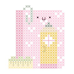 a cross stitch pattern with an image of a cat