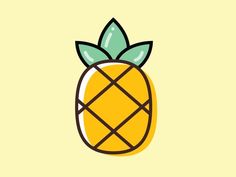 a pineapple on a yellow background