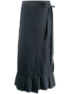 circa 2000s midnight blue cotton wrap design high waist side tie fastening A-line two side patch pockets pleated hem mid-calf length Purchasing this item continues its narrative and reduces the environmental impact by avoiding the use of new resources needed to make the product from scratch, such as water, materials and electricity, and avoiding additional manufacturing impact. Learn more about what makes a product Conscious on our Conscious Criteria page Cool Fits, Knit Stitch, Mid Calf, Midnight Blue, Midi Skirt, Work Wear, Fashion Dresses, High Waisted, Dresses