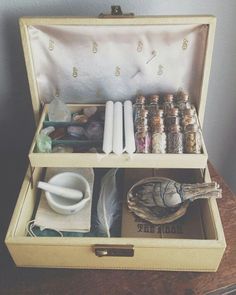 magicwthhacks: “I really want something like this ” Witchy Crafts, White Witch, Witch Aesthetic, Practical Magic, Witchy Woman, Kitchen Witch, Witchy Vibes, Sewing Box, Coven