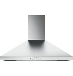 a stainless steel range hood on a white background