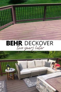 the before and after photos of a deck