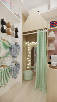 the inside of a child's clothing store