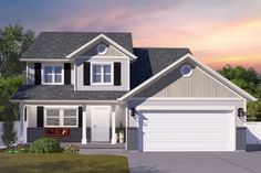 this is an artist's rendering of a two - story house