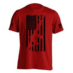 American Flag AR15 Rifle Men's T-Shirt - Dion Wear Patriotic Punch, Patriotic Tees, Home Of The Brave, Handy Dandy, Land Of The Free, American Spirit, Fashion Revolution, American Pride, The Brave