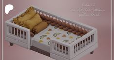 an image of a baby crib with pillows on it