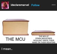 an image of two books with the words mean and the mcu written below them