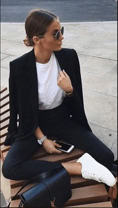 Casual Elegant Style, Casual Chic Outfits, Black Women Fashion, Blazer Outfits