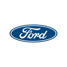 an oval sticker with the word ford on it