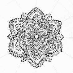 a black and white drawing of a flower with lots of details on it's petals