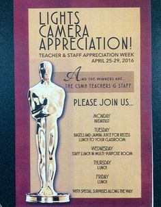 an award plaque with the words lights camera appreciation