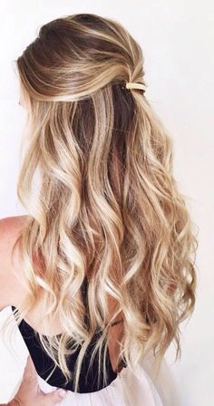 Down Hairstyles For Long Hair, Boring Hair, Hair Hoco, Long Blonde, Hoco Hair, Good Hair Day, Long Blonde Hair, Half Up Half Down, Beach Waves