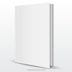 a blank white book on a gray background with clipping area for text or image