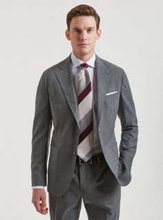 Professional Single Breasted Three-piece Suit For Business Casual, Business Sport Coat With Concealed Placket, Formal Sport Coat With Notch Lapel And Patch Pockets, Formal Notch Lapel Sport Coat With Patch Pockets, Fitted Suits With Pocket Square For Workwear, Formal Blazer With Notch Lapel And Patch Pockets, Office Blazer With Suit Collar, Tailored Suits With Patch Pockets For Work, Wool Business Blazer