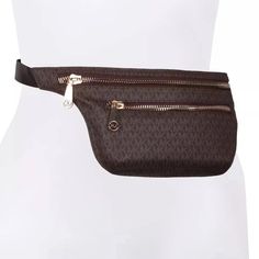 Michael Kors Faux Leather Belt Bag Nwt A Trim Belt Bag Made From Textured Faux Leather Serves As A Versatile Around-Town Or Travel Accessory. New With Tag Top Zip Or Flap Closure Exterior Zip Or Snap Pocket Monogram Mk Adjustable Belt Pvc Chocolate Color Fanny Pack Versatile Brown Belt Bag For Mobile Phone, Elegant Belt Bag With Zipper Closure For Travel, Brown Crossbody Belt Bag With Zipper Closure, Brown Belt Bag With Zipper Closure As Shoulder Bag, Brown Belt Bag With Zipper Closure, Michael Kors Bags With Zipper Pocket, Trendy Michael Kors Bag With Zipper Closure, Modern Brown Belt Bag With Zipper Pocket, Brown Travel Belt Bag With Zipper