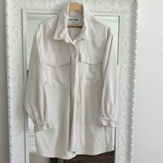 Ivory Corduroy Oversized Jacket/Shaket Button Up. Brand New Without Tags. For Size Reference, Very Oversized And Can Fit Size 12-16!! Cell Phone Holster, Phone Holster, Oversized Jacket, Walker Boots, Pajama Shirt, Fit N Flare Dress, Rain And Snow Boots, Boot Sandals, White Cream