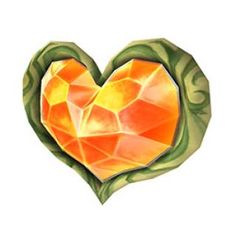 a heart shaped object with leaves surrounding it