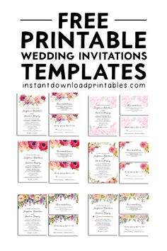 the free printable wedding templates are perfect for any type of ceremony or special event