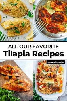 the recipe book for all our favorite tilapia recipes, including chicken and vegetables