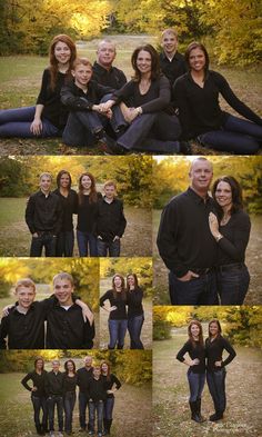 a collage of family photos taken in the fall