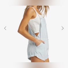 Billabong Romper. Size: Medium. Never Worn. Original Tags Attached. One Pocket On The Front With Two On The Back. Modest Summer Outfits, Swimwear Store, Cotton Viscose, Long Sleeve Romper, Scarf Hairstyles, Overall Shorts, Billabong, The Wild, Chambray