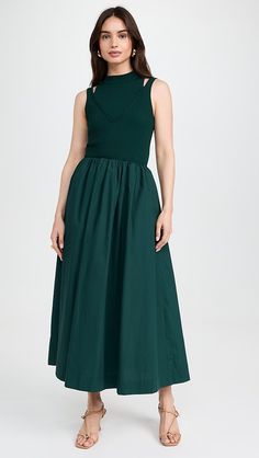 Shopbop - Designer Clothing, Shoes & Accessories Poplin Skirt, Mixed Media Dress, Latest Tops, Green Brands, Sell Out, Puff Sleeve Top, Latest Outfits, Flowy Dress, Top Selling